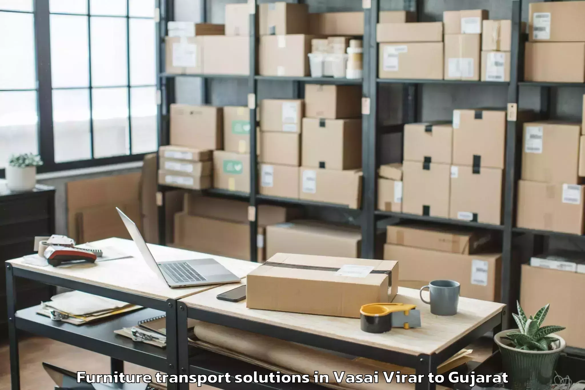 Quality Vasai Virar to Damnagar Furniture Transport Solutions